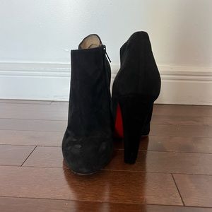 Christian Louboutin heeled ankle booties in black suede, size 38